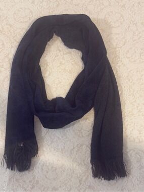 Classic dark blue Fringe Wrap Scarf for Women Italy 🇮🇹 made